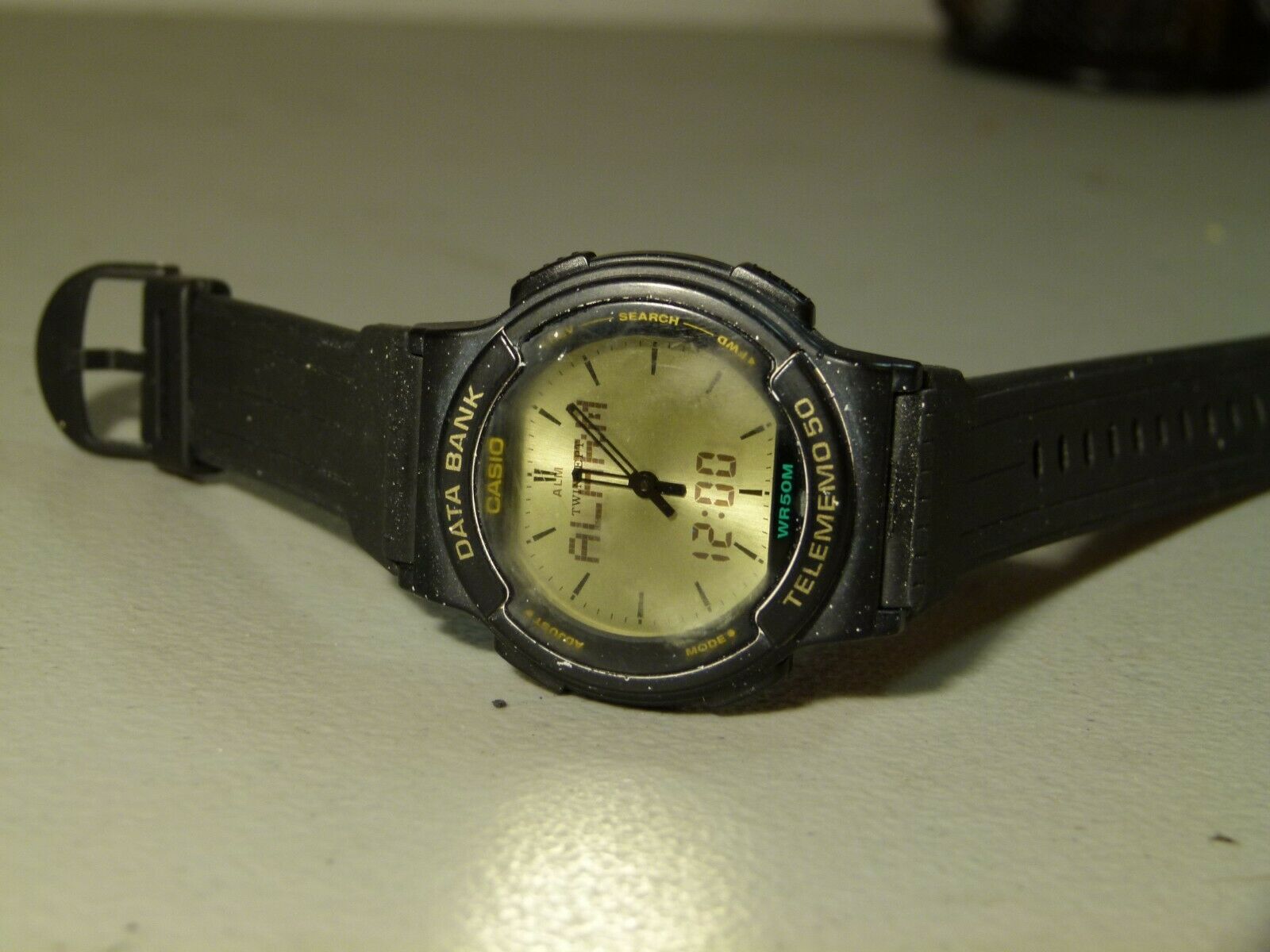 VINTAGE CASIO ABX 55 TWINCEPT DATA BANK ANA DIGI WATCH 1327