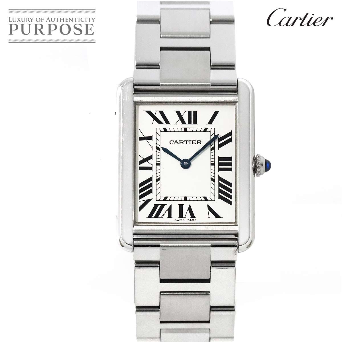 Battery replaced Cartier Tank Solo LM W5200014 Men s Watch Silver