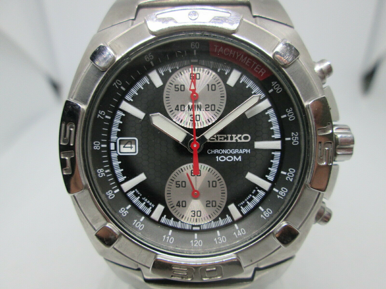 SEIKO 7T94 0AE0 DATE CHRONOGRAPH STAINLESS STEEL QUARTZ MENS DIVER