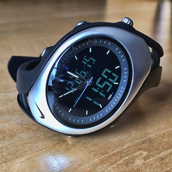 Nike Mens Triax Swift ADX WC0035 Analog Digital Black/Silver MINT