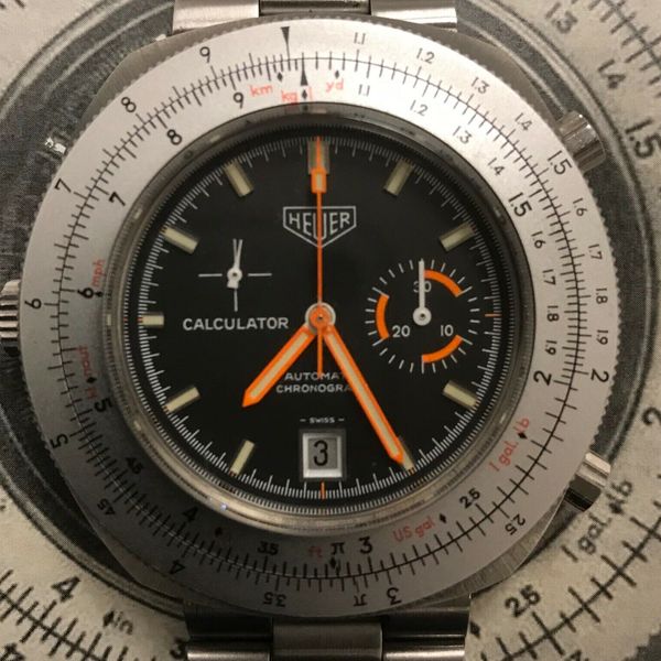 HEUER CALCULATOR, 1972 EXTREMELY RARE HEUER CALCULATOR REF.150.633N