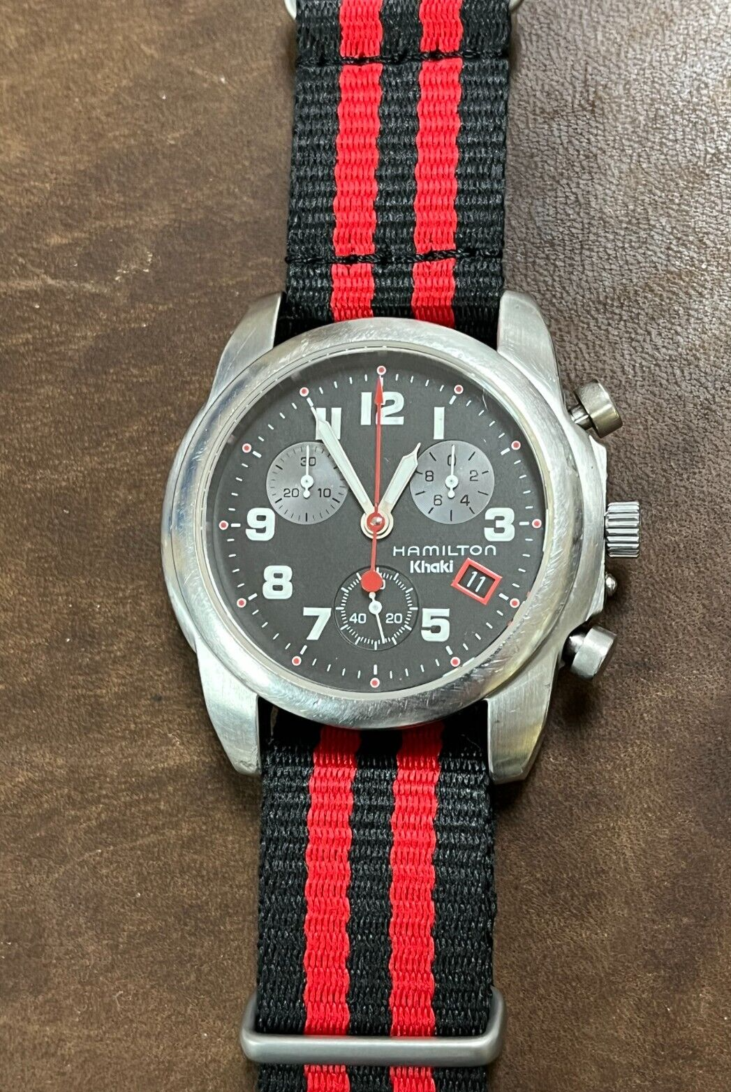 Men's Hamilton Khaki Cronograph ETA 251.272 Movement 6313 Watch As