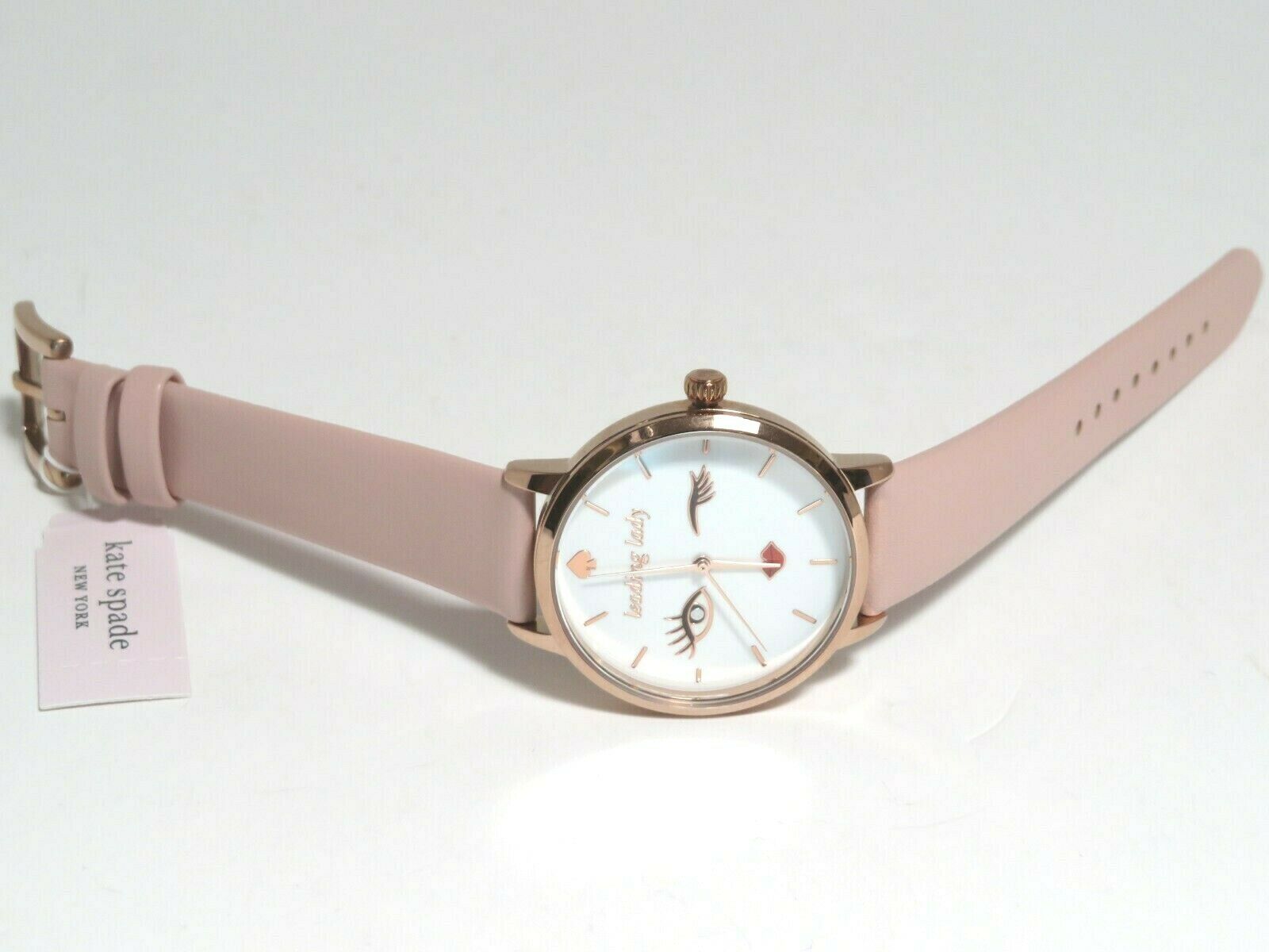 KATE SPADE METRO WINK ROSE GOLD WATCH WITH VACHETTA TAN LEATHER