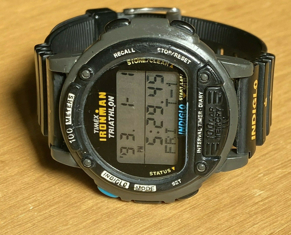 timex ironman triathlon watch 100 lap memory