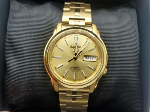 Seiko 5 7S26-03S0 Men's Watch Gold on Gold Automatic NIB Japan
