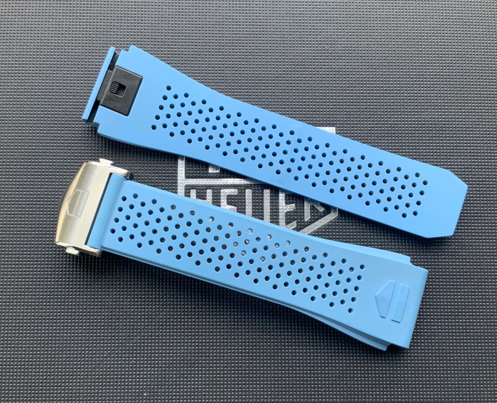 TAG Heuer E3 Connected Strap. Pale Light Blue Rubber Silicone