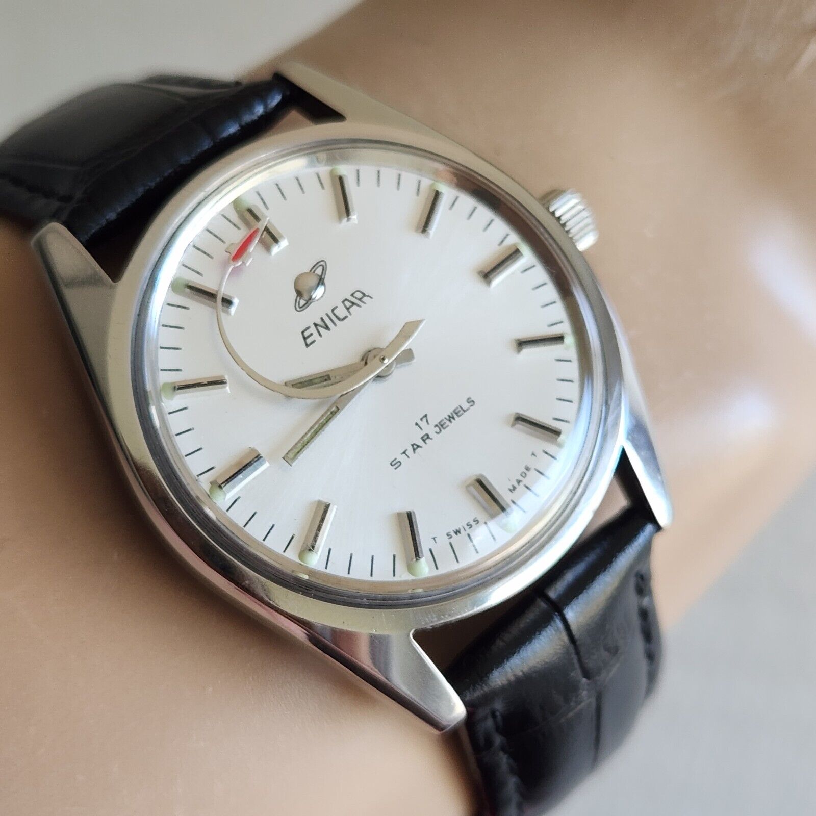 1円~【M533】実働 ENICAR/Cal.497 02 02/17JEWELS AERO NEUCHATEL 