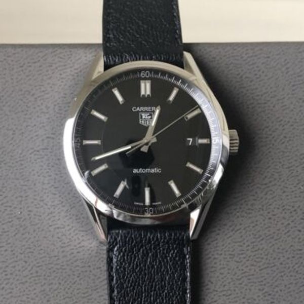 Tag Heuer Carrera Calibre 5 Automatic Stainless Steel Watch WV211B