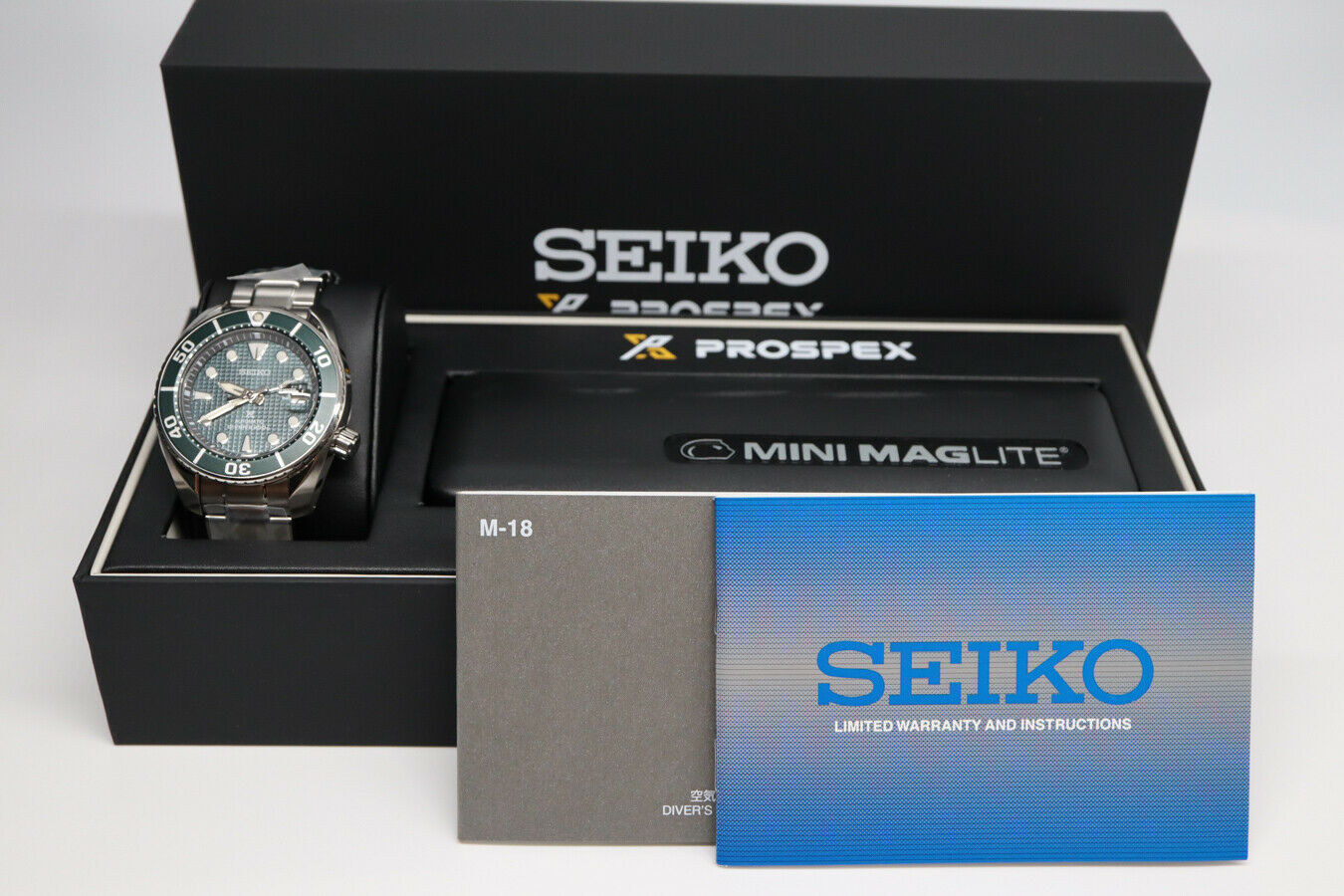 New Seiko Prospex Sumo Ice Green Dial 200M Divers Men's Watch SPB177 ...