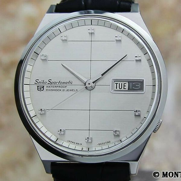 Stunning Vintage (1975) Seiko 5 Sportsmatic Automatic 6619