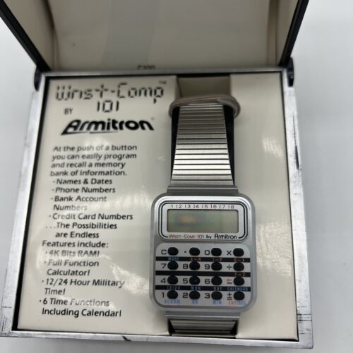 1985 Wrist Comp 101 By Armitron Digital Data Bank Back To The