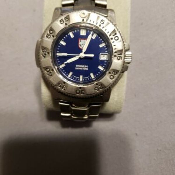 Nice Luminox Titanium Swiss Navy Seals Series 3600 Model 3604 Watch Blue Face Watchcharts 