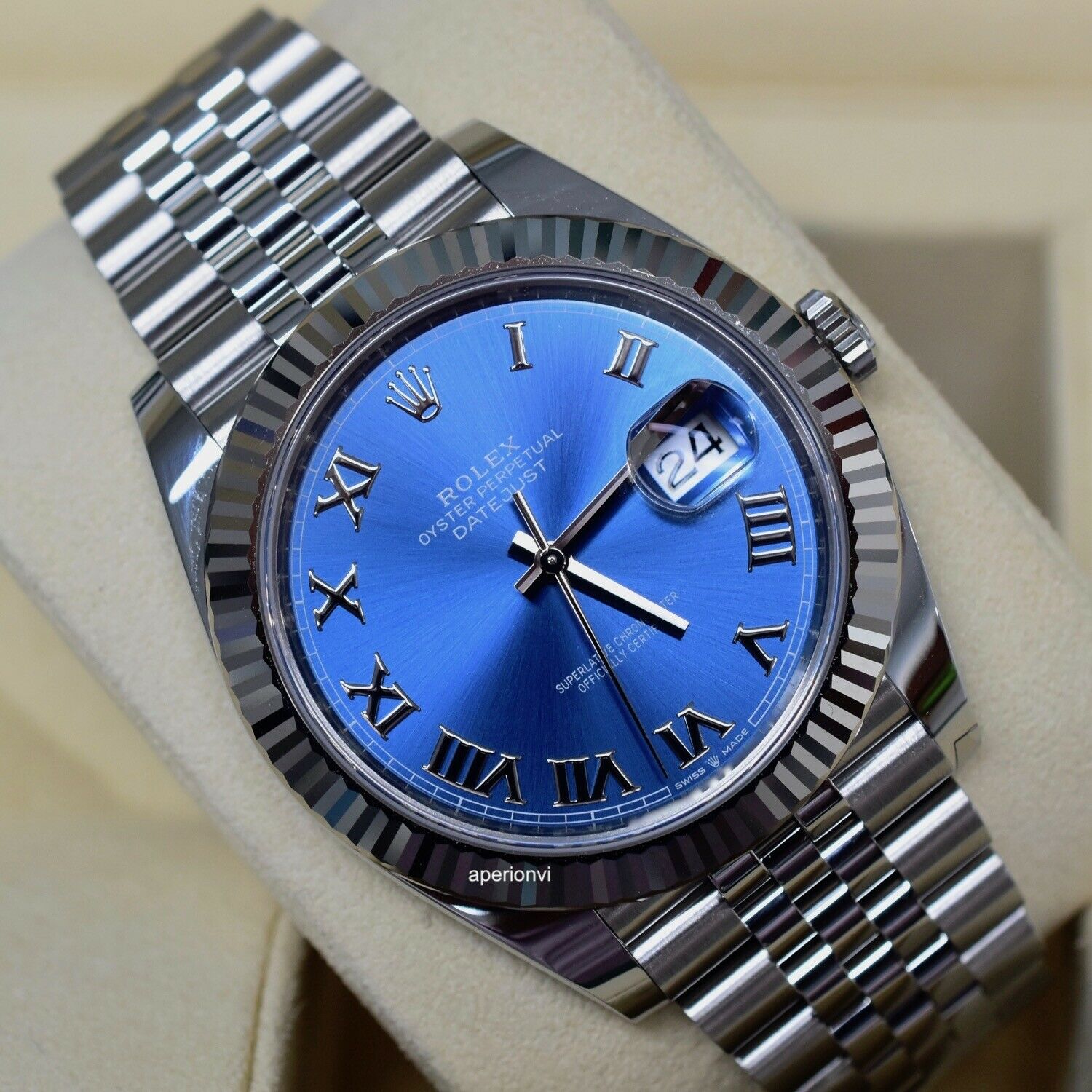 Rolex Datejust 41 Azzurro Blue Wimbledon Dial Jubilee New 25 Warranty Watchcharts