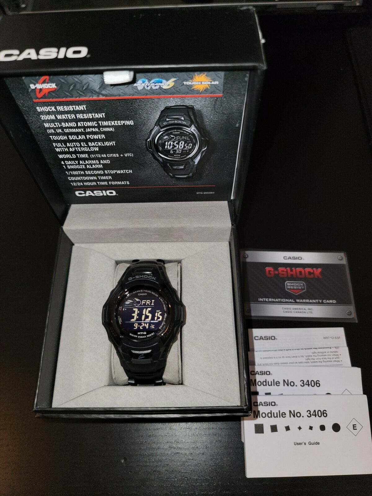 CASIO MTGM900BD 3406 G SHOCK BLACK ATOMIC MULTIBAND 6 SOLAR WATCH VERY RARE WatchCharts Marketplace