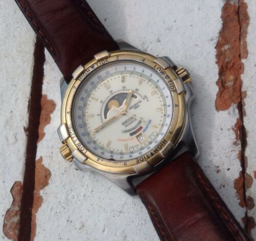 Vintage SEIKO 6F24 7010 - Tide Moonphase - Sports 150 Wrist Watch |  WatchCharts