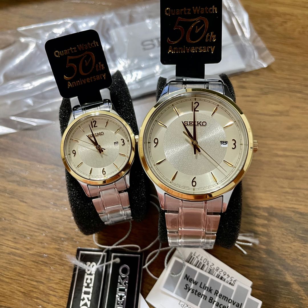 Seiko Special Edition 50th Anniversary Quartz Couple/Pair Quartz Dress  Watch Set (Available Separately!) —— 50th Anniversary Ladies' Men's Gold &  Silver SXDH04 SGEH92 Collectors' Limited Classic Elegant Japan Movement |  WatchCharts