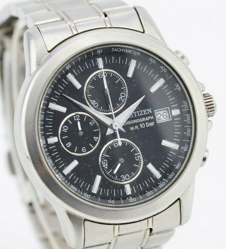 Vintage Citizen Chronograph Analog Quartz Watch 0510-K002320 Japan