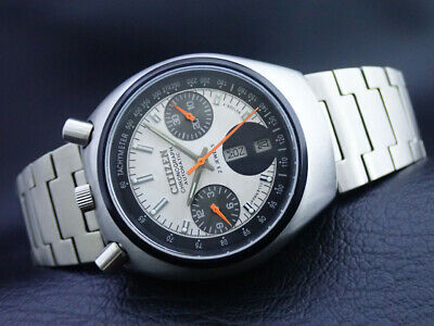 Citizen 8110 293-12 Plaque De Garde Date Chrono Bullhead N.O.S.Vintage