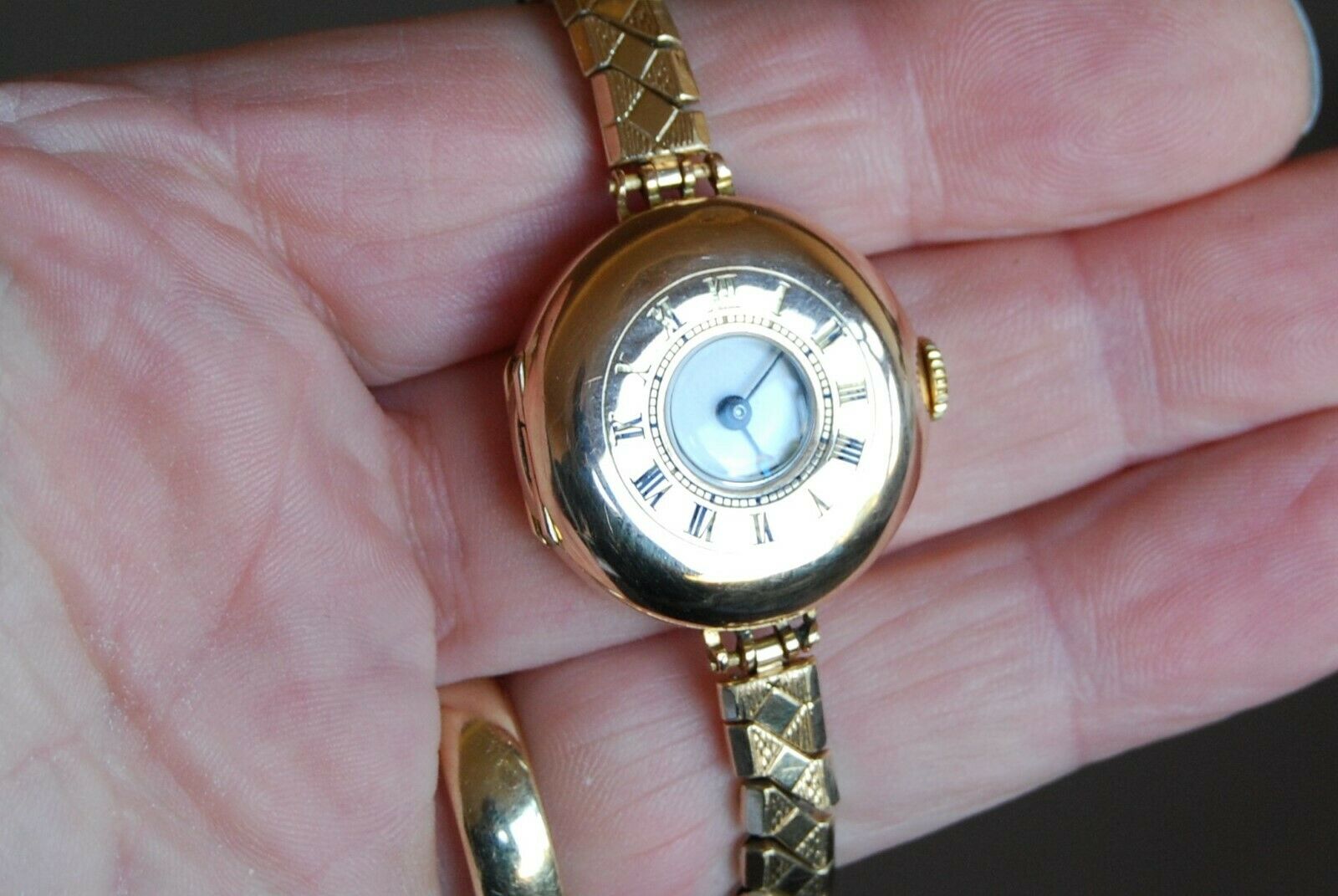 rolex half hunter ladies watch
