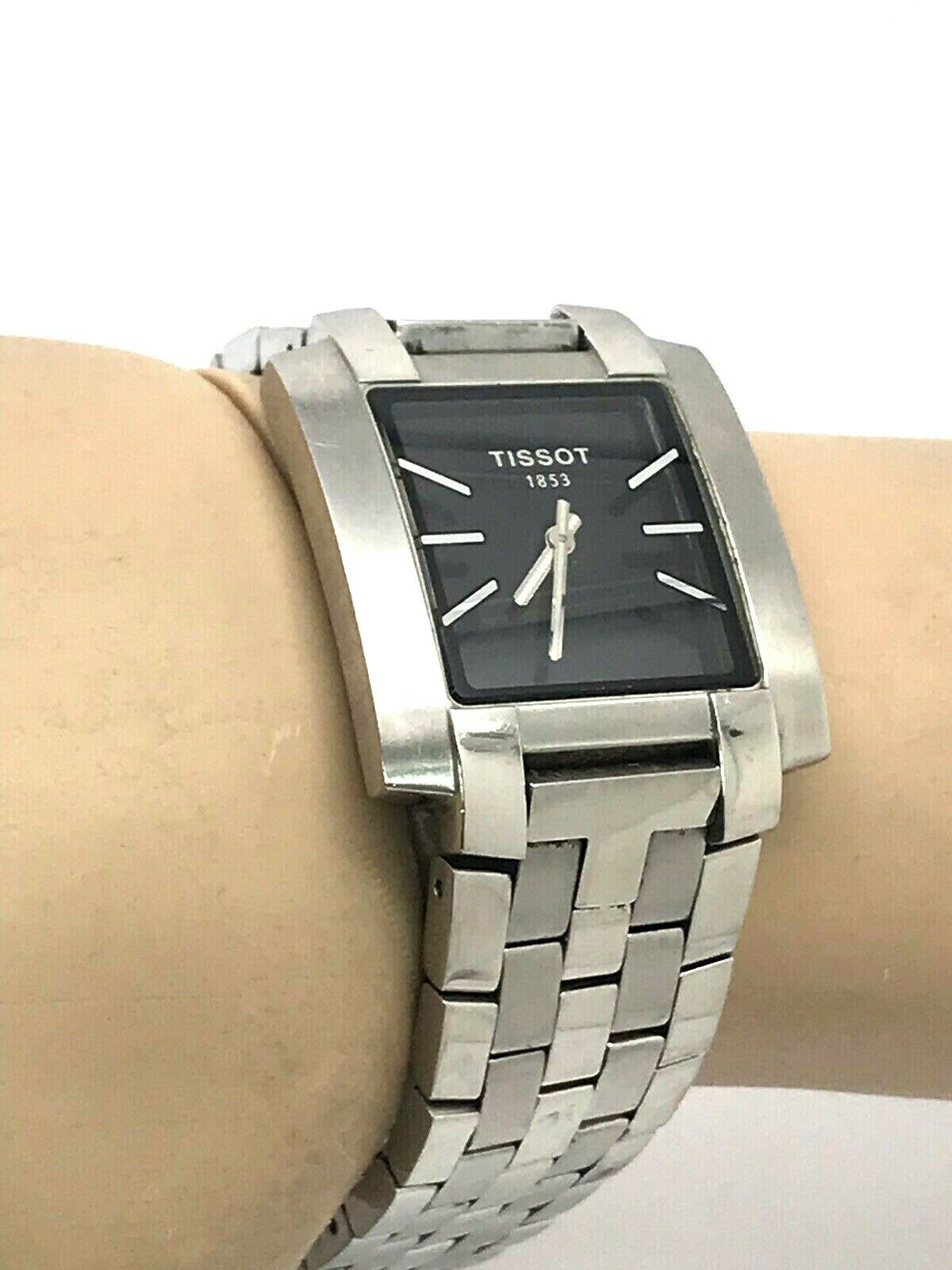 Tissot 1853 Black Dial Swiss Quartz Silver L890/990K Mens Watch
