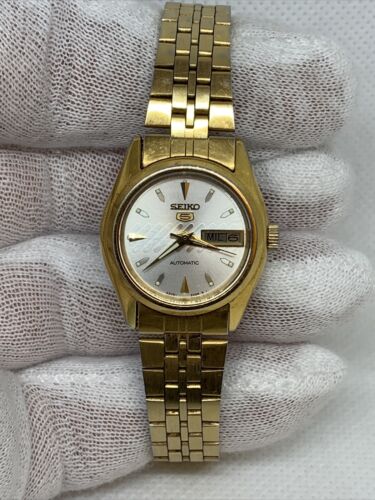 Vintage Seiko 5 4206-0332 Automatic Gold Plate Ladies Wrist  display picture 1