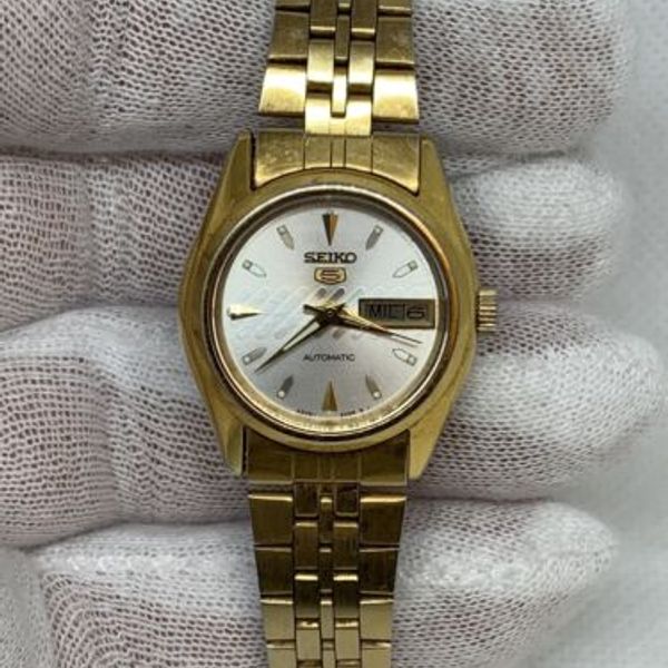 Vintage Seiko 5 4206-0332 Automatic Gold Plate Ladies Wrist  display picture 1