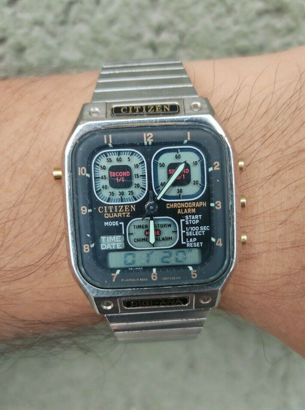 Vintage Citizen Digi Ana Robot Face Jet Boy Japan Made Mens Watch