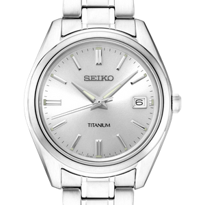 New Arrival Seiko Titanium Quartz Male Grey Dial Watch SUR369P1