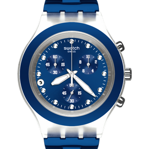 SWATCH IRONY DIAPHANE CHRONO 2011 - SVCK4055AG - FULL BLOODED NAVY - Used SWATCH IRONY Diaphane CHRONO 2011 - SVCK4055AG - FULL  main image 3