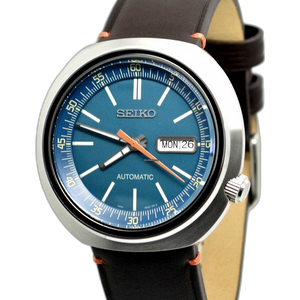 SEIKO Recraft SRPC13 UFO Blue Dial Vintage Brown Leather Automatic