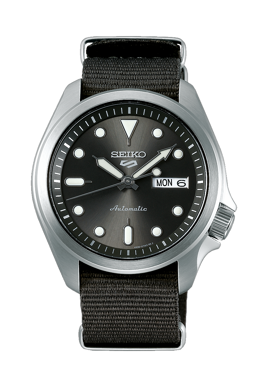 [美品][廃盤モデル]SEIKO5スポーツ SRPE61 ソリッドボーイ グレー 美品][廃盤モデル]SEIKO5スポーツ SRPE61 ソリッドボーイ グレー