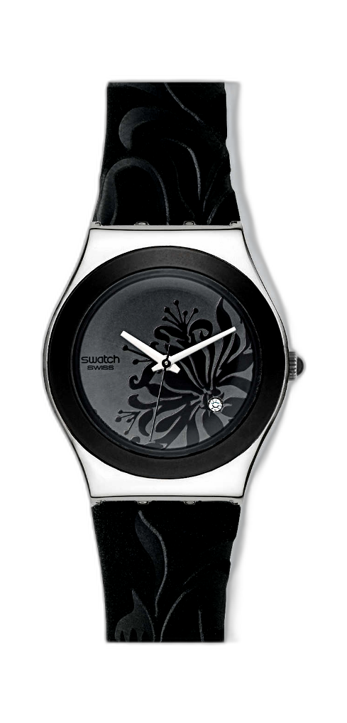 Swatch Watch - YLS146 - BLACK FLOWER 2006 BLACK FLOWER YLS146 Swatch Irony | Vintage Swatch Watch  main image 2