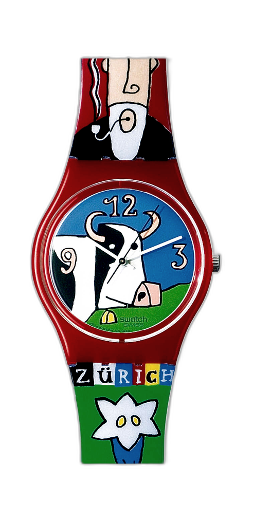 Swatch Watch - GR134 - CHAMPS DE ZURI 1997 Swatch CHAMPS DE ZURI GR134 Watch with Original Box  main image 2