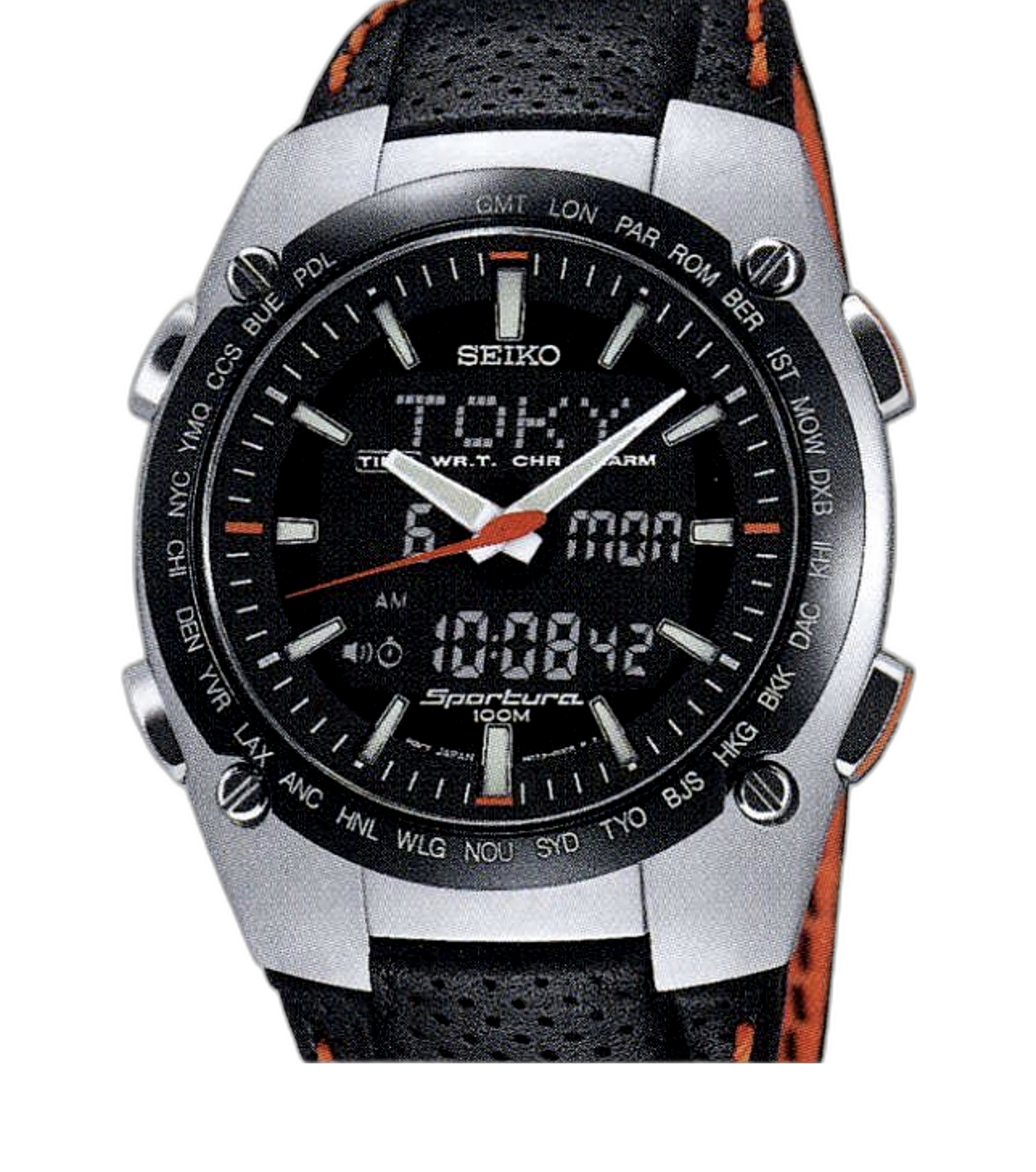 アナログスケール No.5907 35kg Seiko Sportura Alarm Chronograph SNJ007 Price as of June 2026