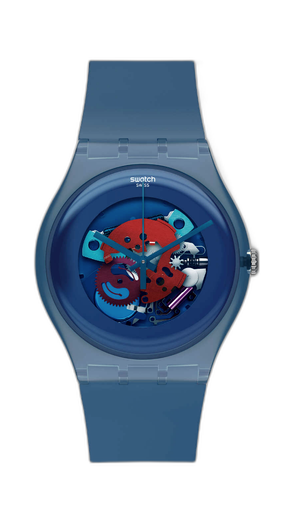 Swatch Watch - SUON102 - BLUE GREY LACQUERED Swatch New Gent 41mm - BLUE GREY LACQUERED SUON102  main image 3