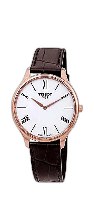 Tissot Tradition 5.5 White Dial Brown Leather Strap Watch for Men - T063.409.36.018.00