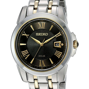 Seiko Solar Le Grand Sport Grey Dial Two Tone Stainless Steel Men s Watch SNE398 WatchCharts Marketplace