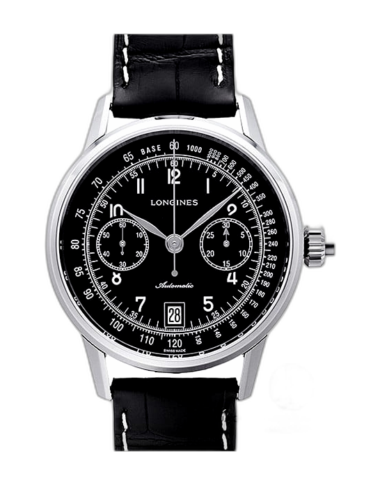 Longines Heritage Column Wheel Single Push Piece Chronograph Black