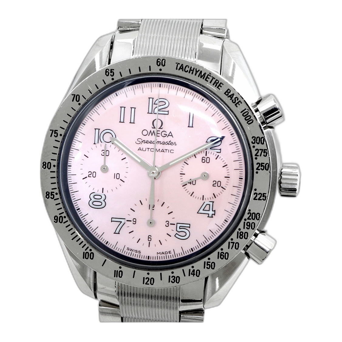 Omega Speedmaster Reduced Pink MOP Dial Mens Watch 3502.78.00 Box Card