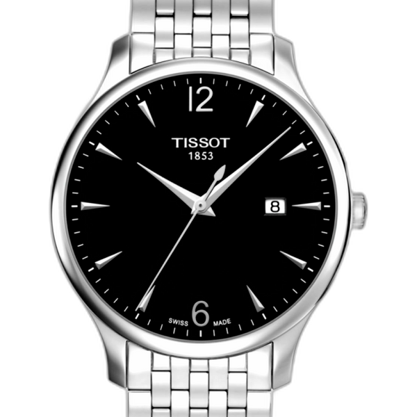 Tissot T Classic Tradition Chronograph Black Dial Silver Steel Strap Watch For Men - T063.617.11.057.00