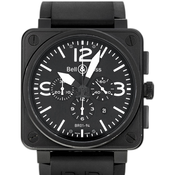 FS- Bell & Ross BR01-94-BL-CA Carbon Black Chronograph BR 01 94 PVD ...