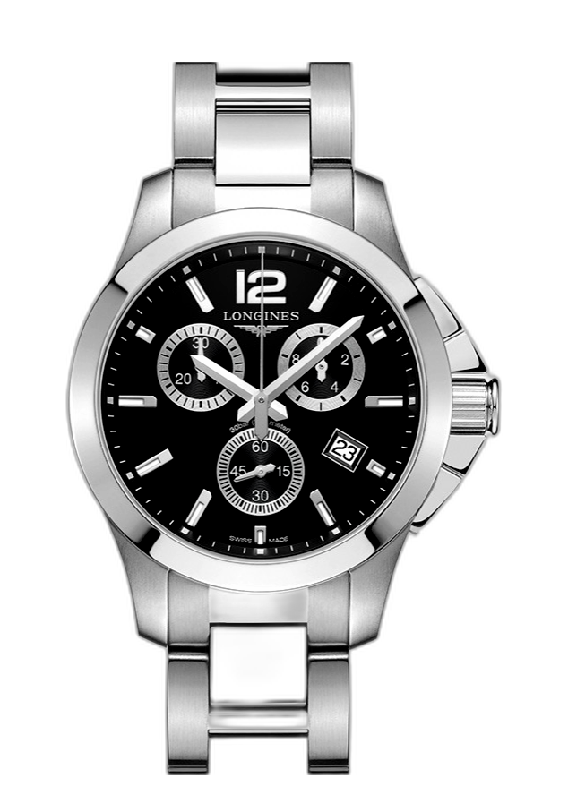 LONGINES Conquest L3.379.4 Chronograph gray Dial Quartz Men\'s Watc Longines Conquest Stainless Steel Watch L3.379.4.76.6 | eBay main image 4