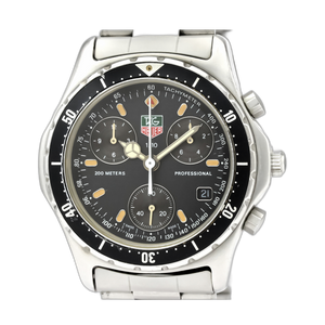 TAG HEUER Watch 570.206R Chronograph Black Dial Date Quartz St