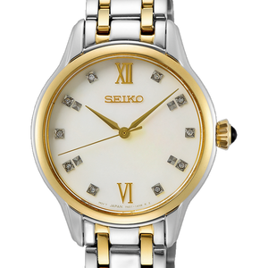 Seiko Women's DIAMOND Two Tone Stainless Steel MOP Dial Watch