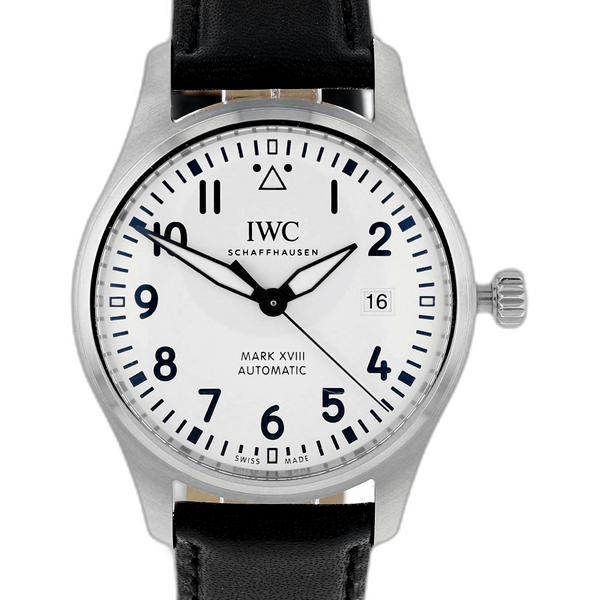 Iwc pilot mark xviii white online dial