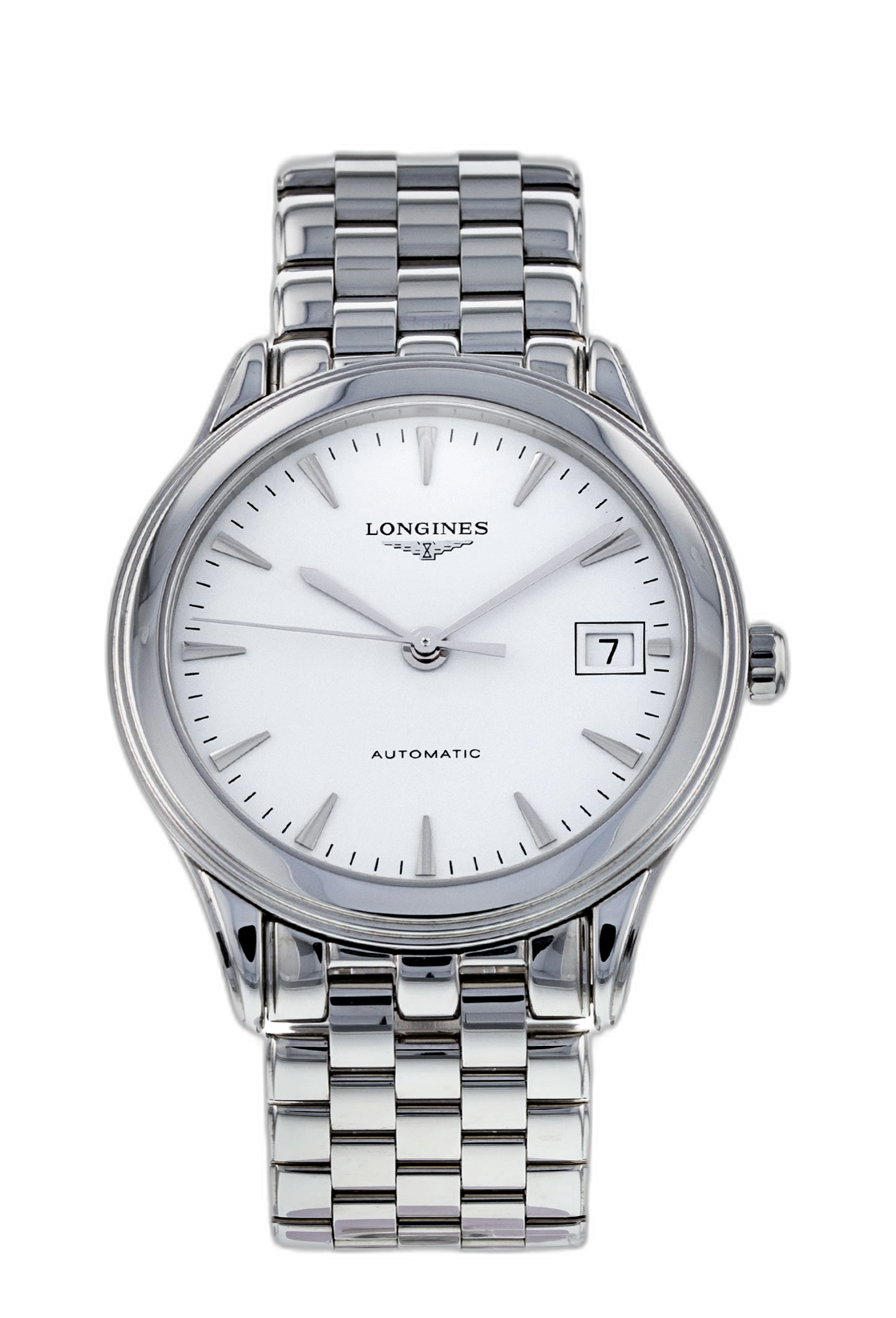 Longines Flagship 35.6 Automatic Stainless Steel White L4.774.4.12 ...