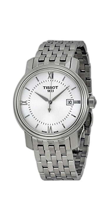 Tissot T Classic Bridgeport Silver Dial Two Tone Mesh Bracelet Watch For Men - T097.410.22.038.00
