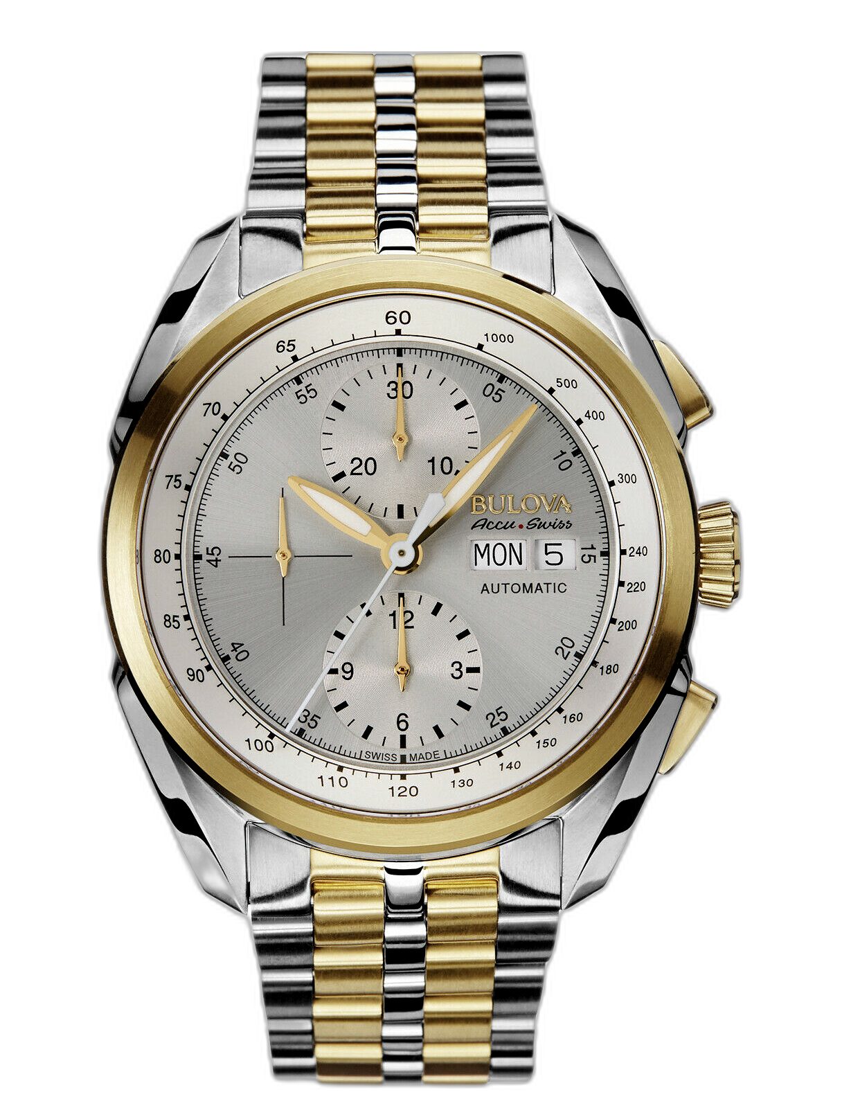 Bulova Accu Swiss Telc Chronograph 65C117 Price Guide Market