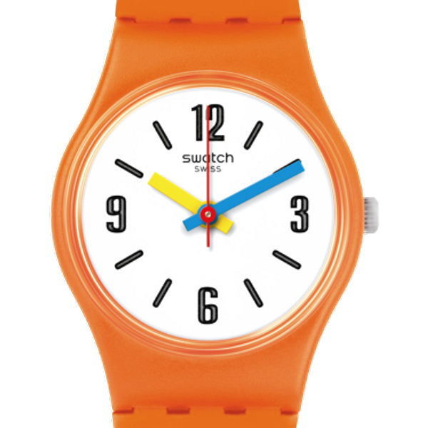 Swatch Sprang LO114 Standard Ladies 25mm Silicone sorange orange Swatch Sorange Quartz White Dial Ladies Watch LO114  main image 2