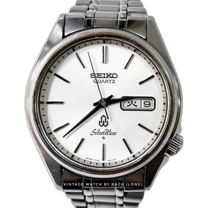 NICE VINTAGE SEIKO SILVER WAVE 7546-8010 QUARTZ DIVER JAPAN